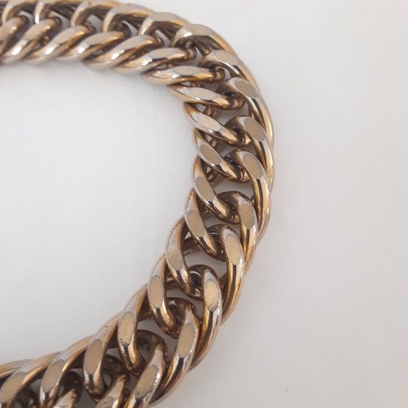 Vintage Unisex  curb gold link bracelet - Picture 2 of 5